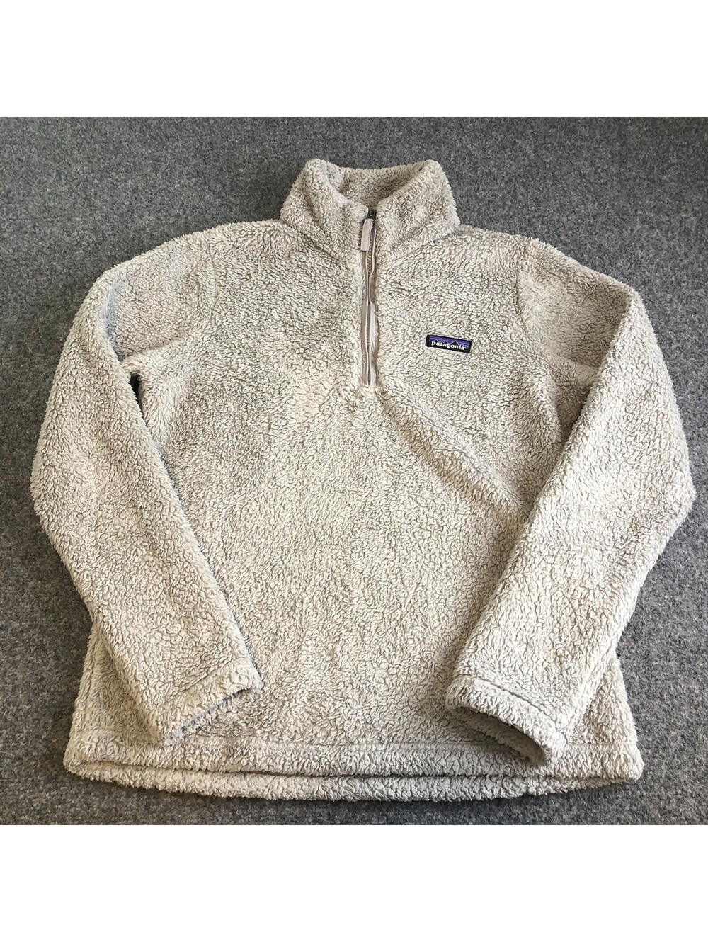 Patagonia Sweater Womens XL Gray Los Gatos Fleece High Pile Pullover 1/4 Zip